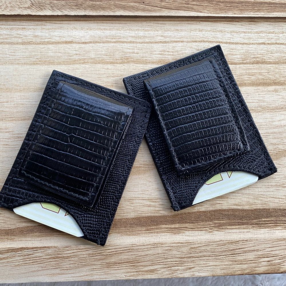 BLACK GENUINE LEATHER MONEY CLIP